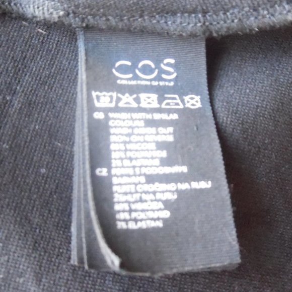 COS Shimmer High Low Raw Edge Jersey‎ Black Casual Cocktail Dress - Picture 13 of 13